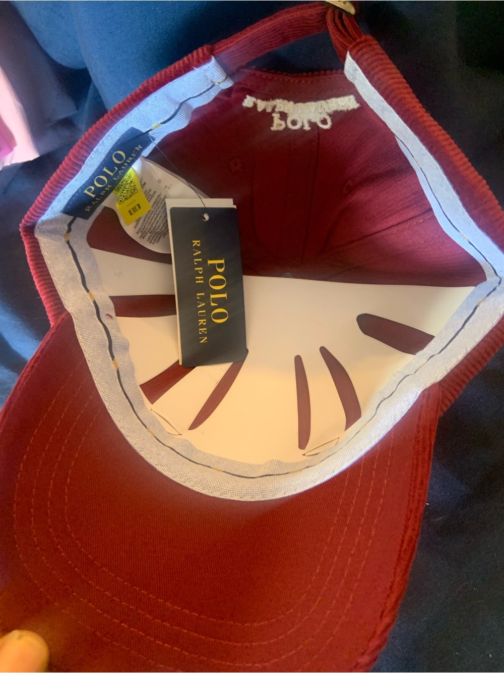 Ralph Lauren Burgundy Corduroy Polo Cap - Picture 6 of 8